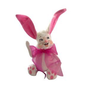 Annalee Easter 6” Fluffly Bunny Big Tail NWT Pink Spring